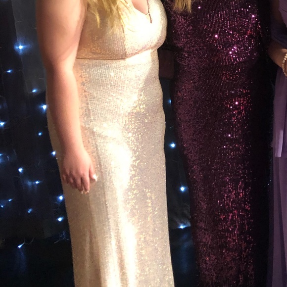 Dresses Prom Dress Xl White With Rose Gold And Silver Sparkles Poshmark